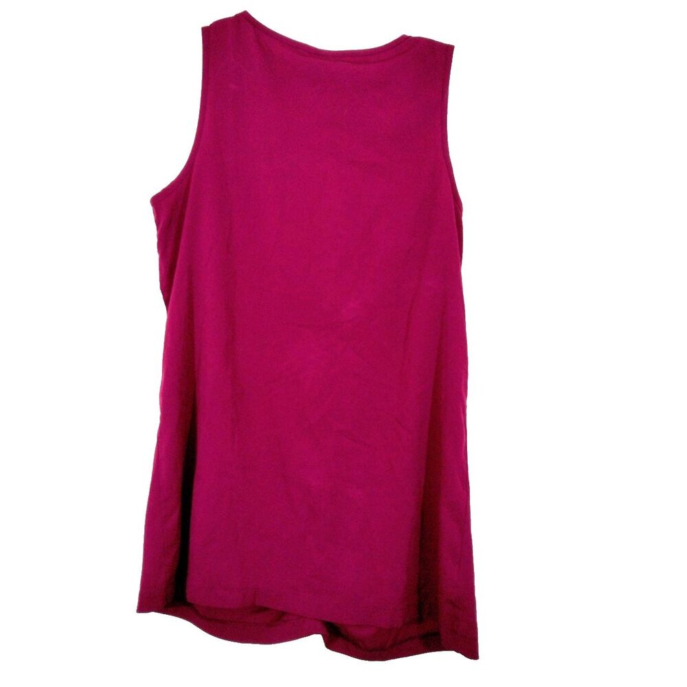 Motherhood Maternity Woman Med Sleeveless Top Blouse Ruffle Fuchsia Pink V Neck - Picture 2 of 6